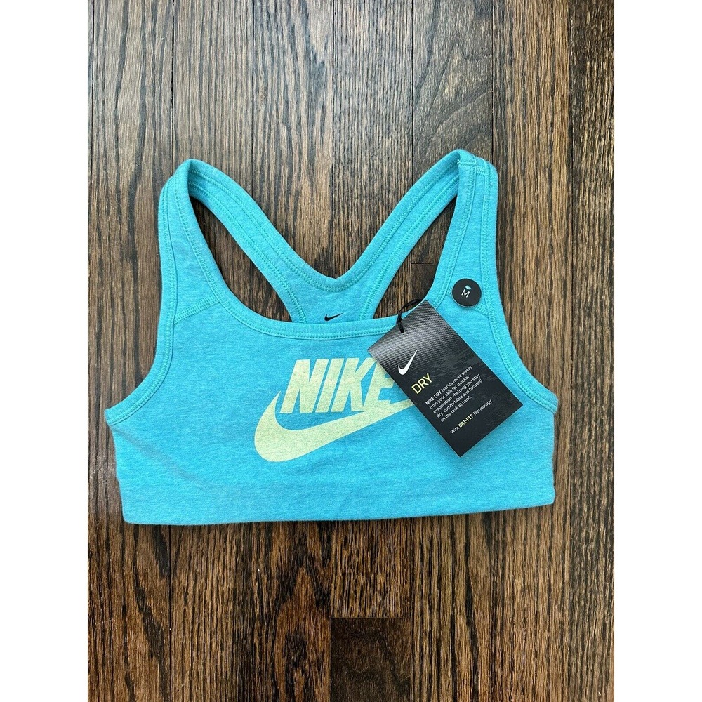 Nike Sports Bra Girls Medium Training Dri-Fit Turquoise New